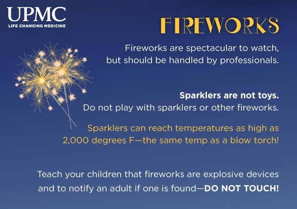 Summer is synonymous with parades and fireworks displays. With the passing of PA House Bill 542 in October 2017, which made certain fireworks legal to purchase in Pennsylvania, UPMC Mercy Burn Center officials are expecting an increase in the number of injuries this year. Recently, the burn center and Pittsburgh Bureau of Police Bomb Squad came together to stress the dangers of personal firework usage. The bomb squad conducted a demonstration that included placing confiscated homemade fireworks into apples and melons. “We see serious fireworks injuries every year, especially around the 4th of July holiday. These completely preventable injuries include loss of vision or limbs—specifically fingers and hands,” said Jenny Ziembicki, M.D., medical director, UPMC Mercy Burn Center. “Our message is simple. The public should leave the fireworks to the professionals!” 