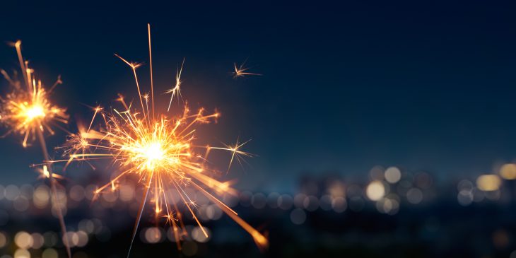 Burning sparklers