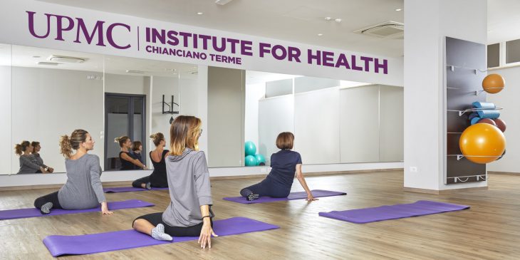 Women do yoga at the UPMC Institute for Health Chianciano Terme