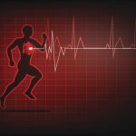 heartbeat electrocardiogram and running man